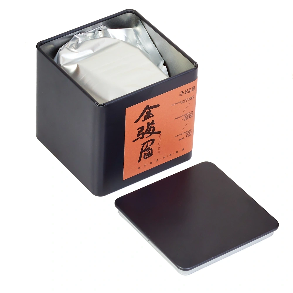 Té Negro Jin Jun Mei lata cuadrada negra 100g – Camelia Tés de Origen