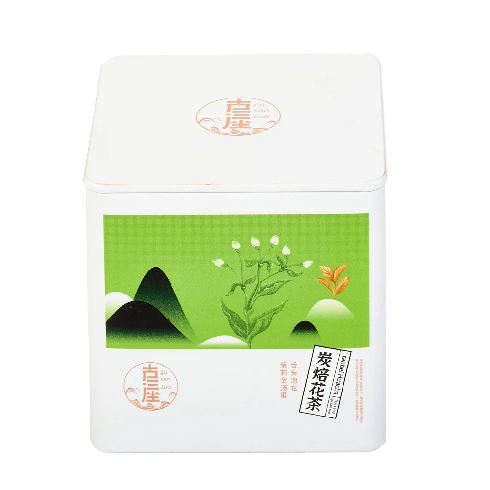 Té Verde de Jazmín lata cuadrada blanca 100g – Camelia Tés de Origen