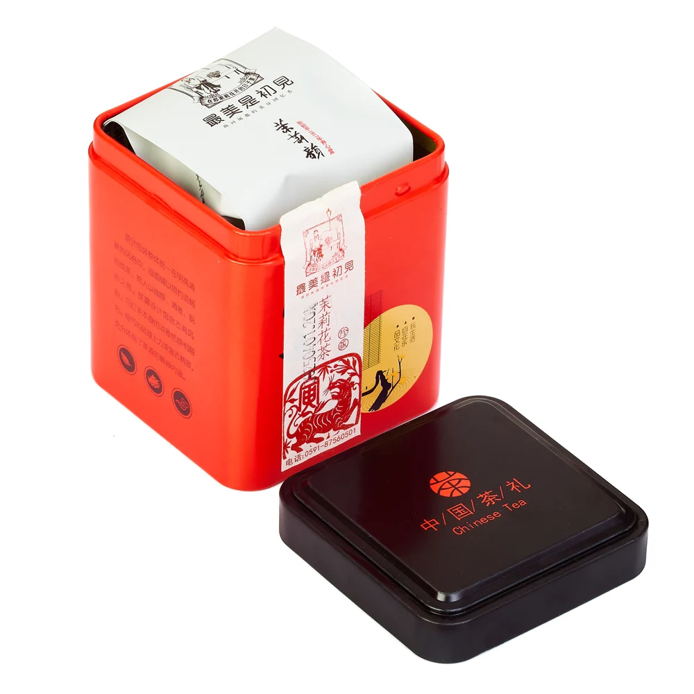 Té Verde de Jazmín lata cuadrada roja Edición Tigre – Camelia Tés de Origen