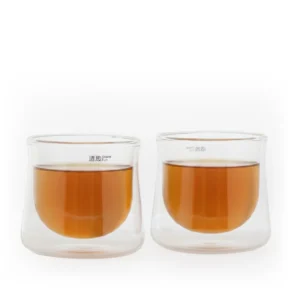 Set de dos vasos de té de vidrio transparente de 50ml modelo B1