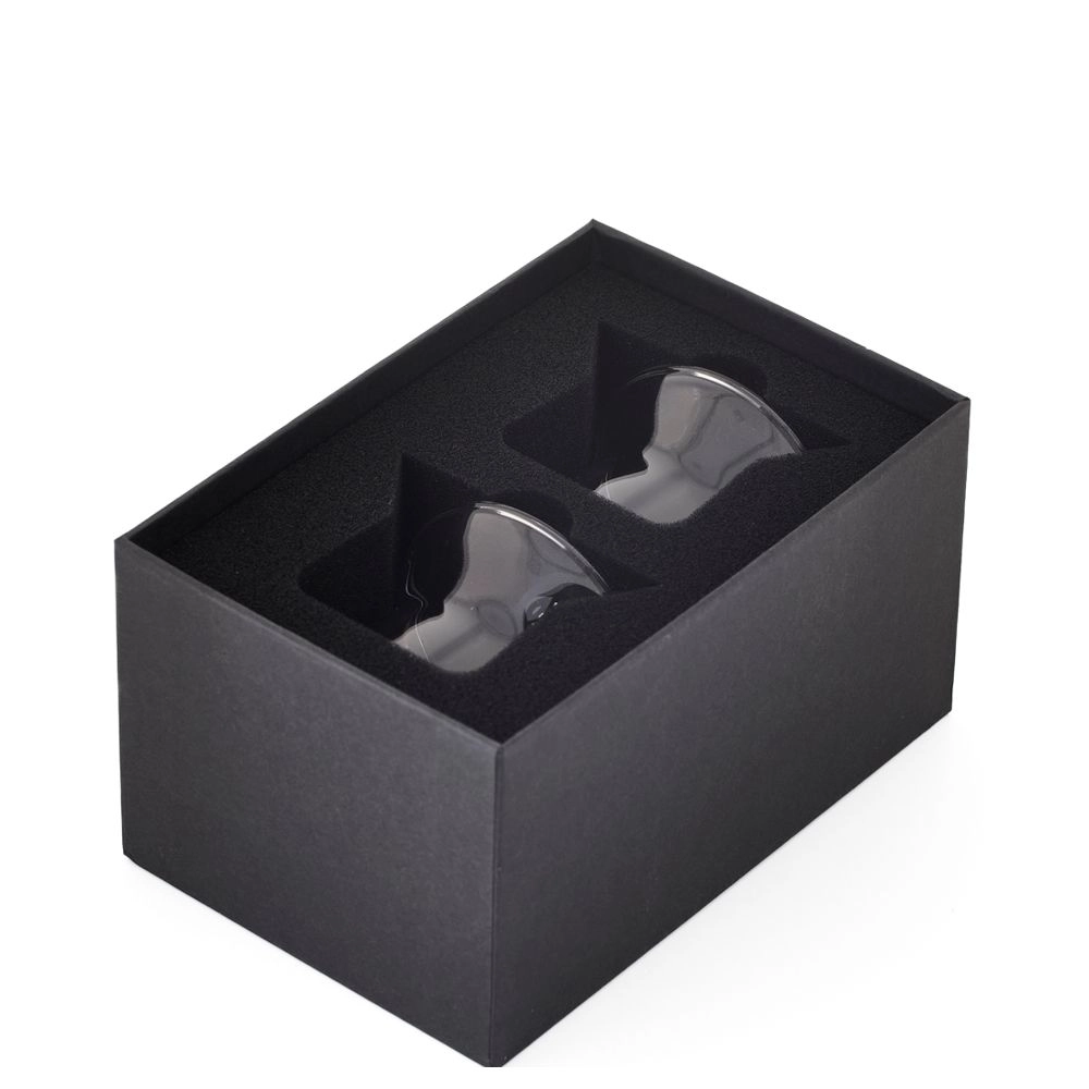 Set de dos vasos de té de vidrio transparente de 50ml modelo TC1