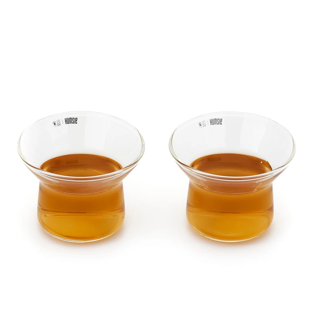 Set de dos vasos de té de vidrio transparente de 50ml modelo TC1